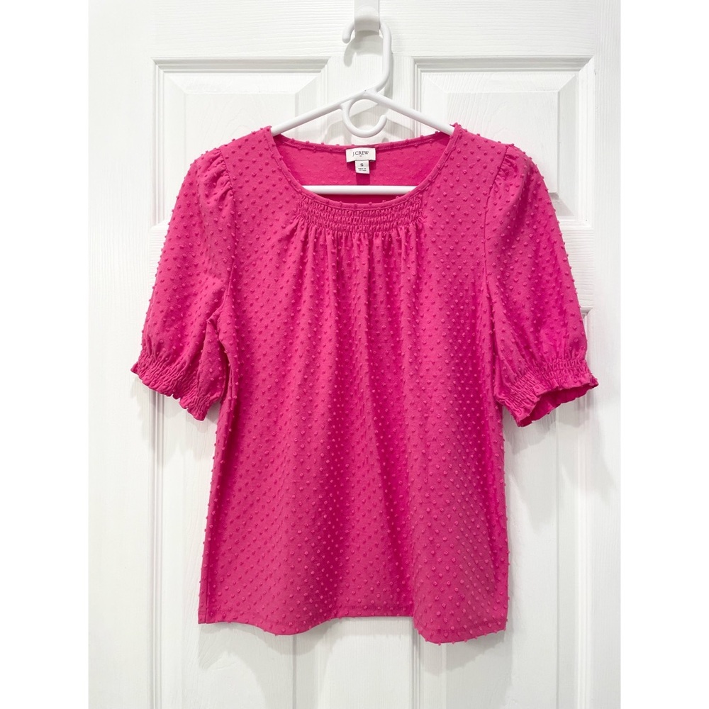 J. Crew Textured Polka Dot Top